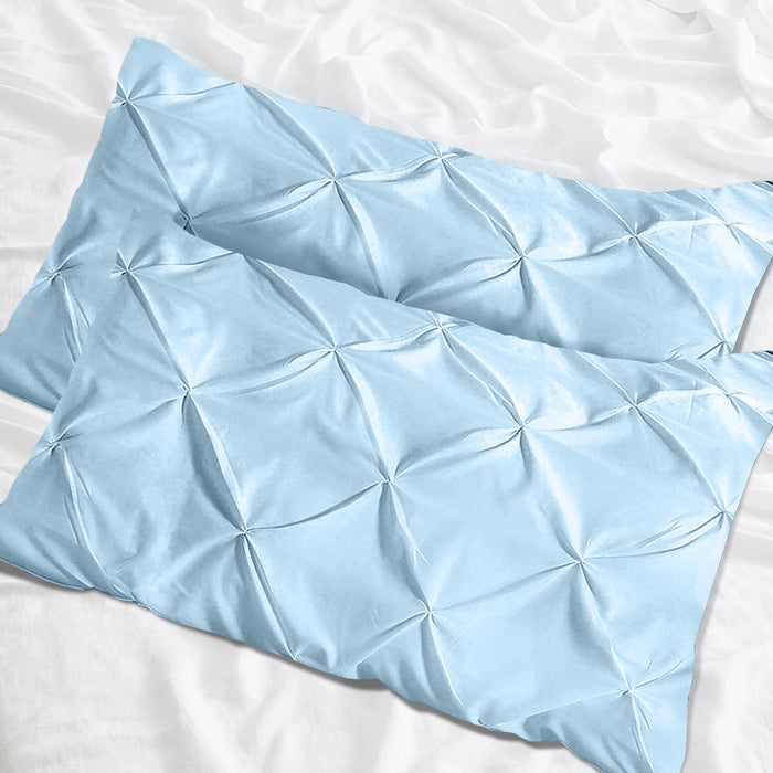 Light Blue Pinch Pillow Covers