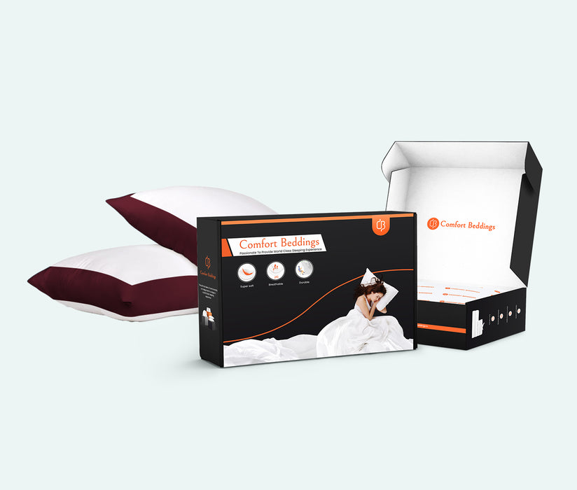 Wine with White Two Tone Pillow Covers