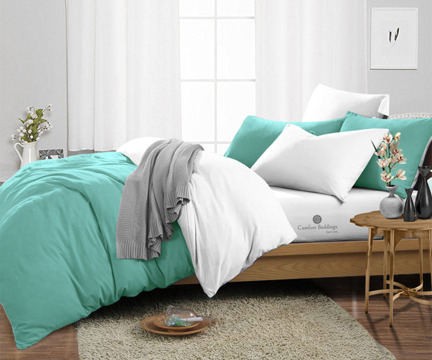 Aqua Green Reversible Duvet Cover