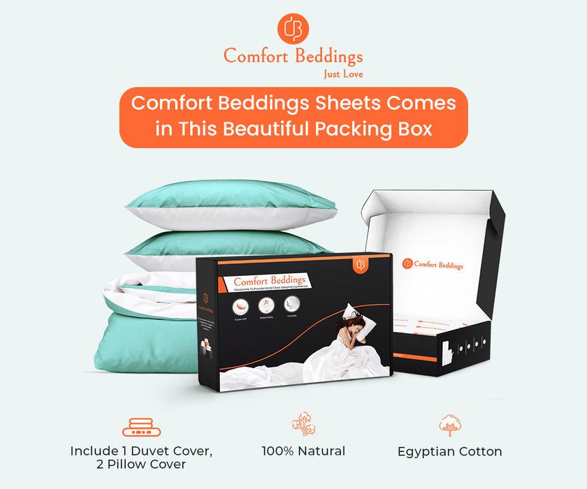 Aqua Green Reversible Duvet Cover