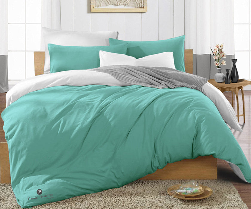 Aqua Green Reversible Duvet Cover