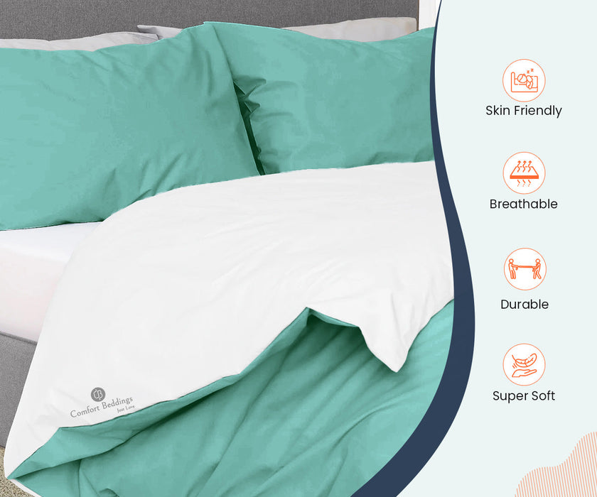 Aqua Green Reversible Duvet Cover