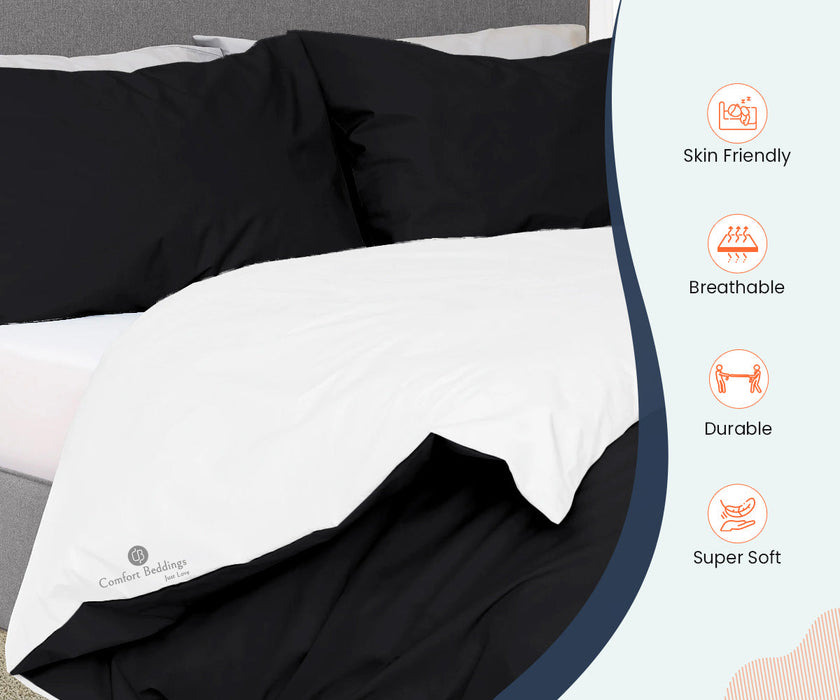 Black Reversible Duvet Cover