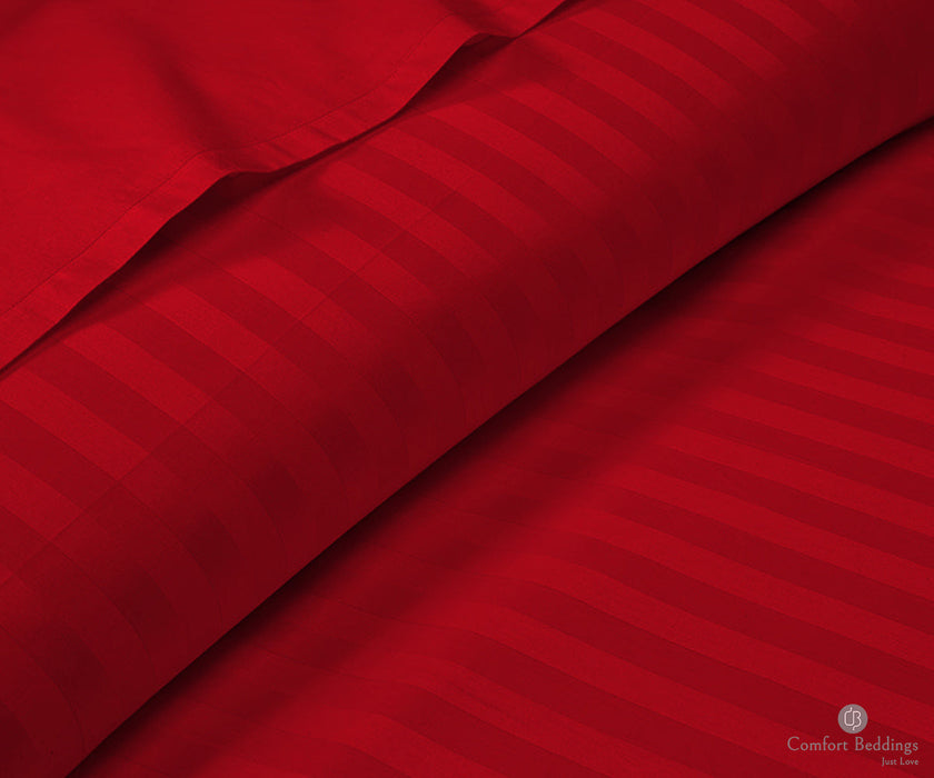 Blood red stripe flat sheets