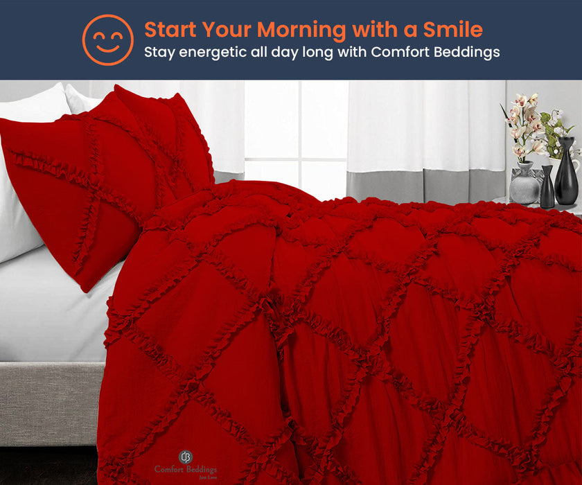 Blood Red Diamond Ruffled comforter