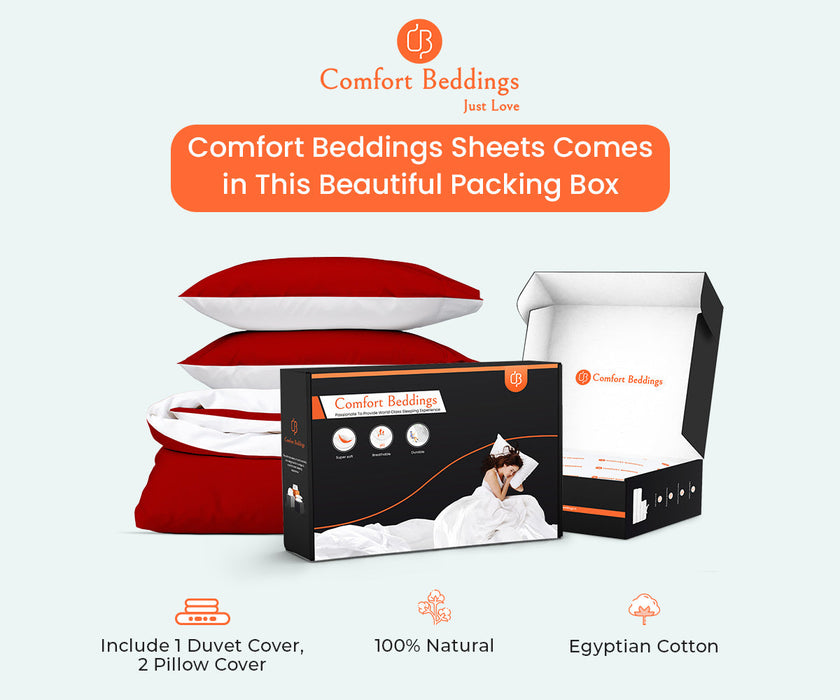 Blood Red Reversible Duvet Cover