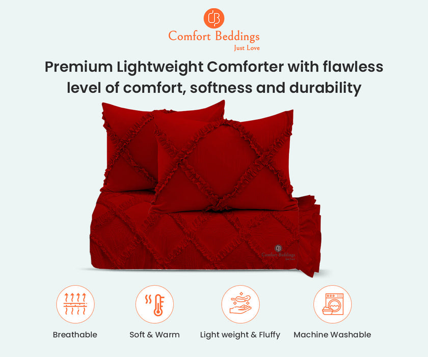 Blood Red Diamond Ruffled comforter