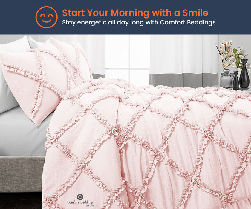 Blush Diamond Ruffled comforter