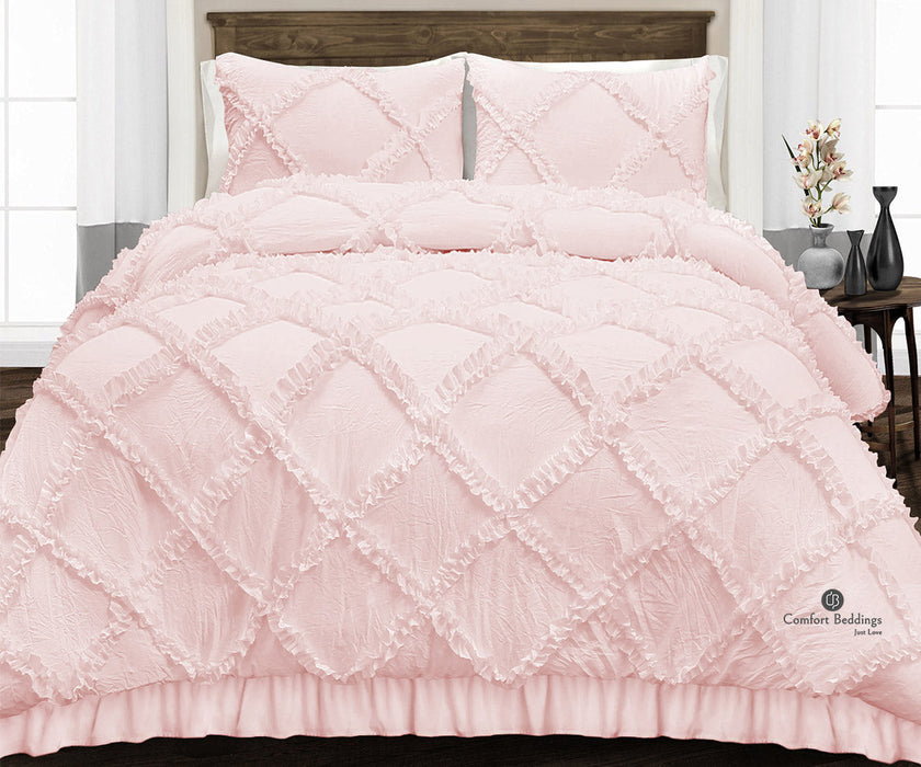 Blush Diamond Ruffled comforter