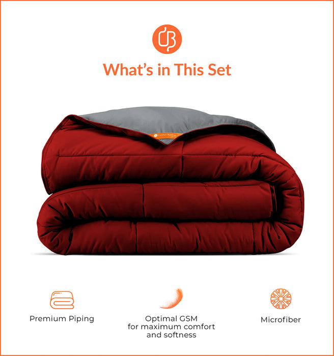 Burgundy reversible comforter