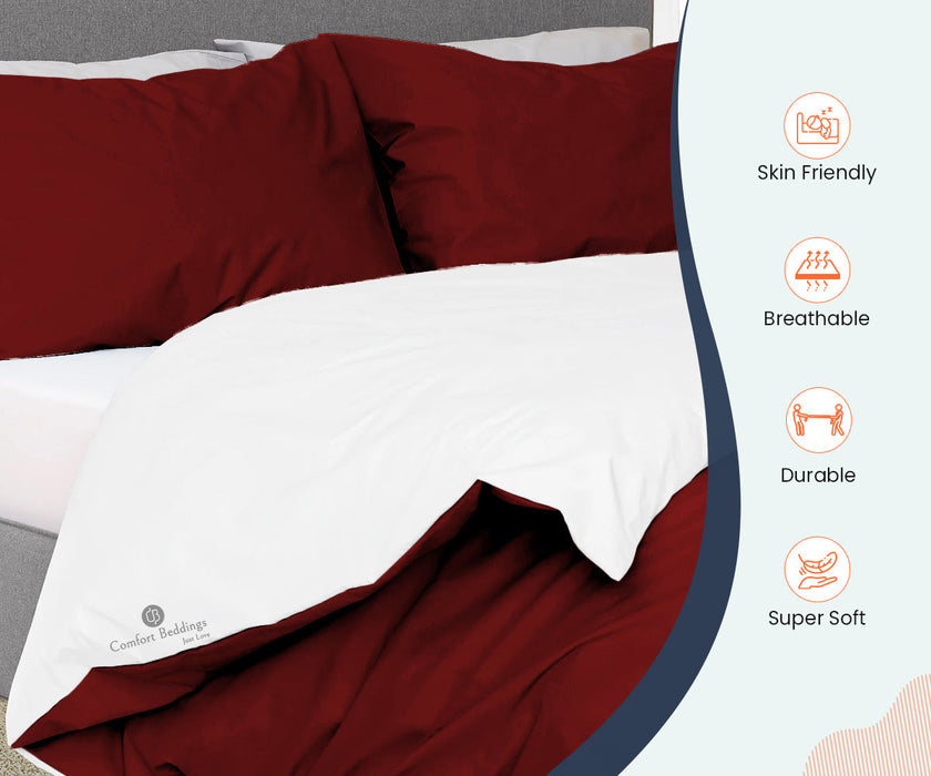 Burgundy Reversible Duvet Cover