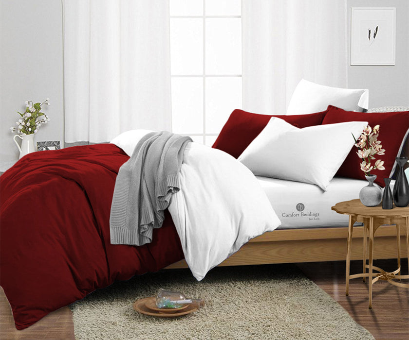 Burgundy Reversible Duvet Cover