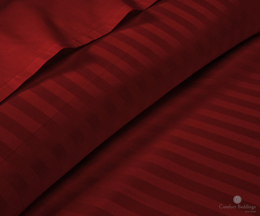 burgundy stripe flat sheets