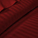 300 TC Burgundy Striped Duvet Cover Set