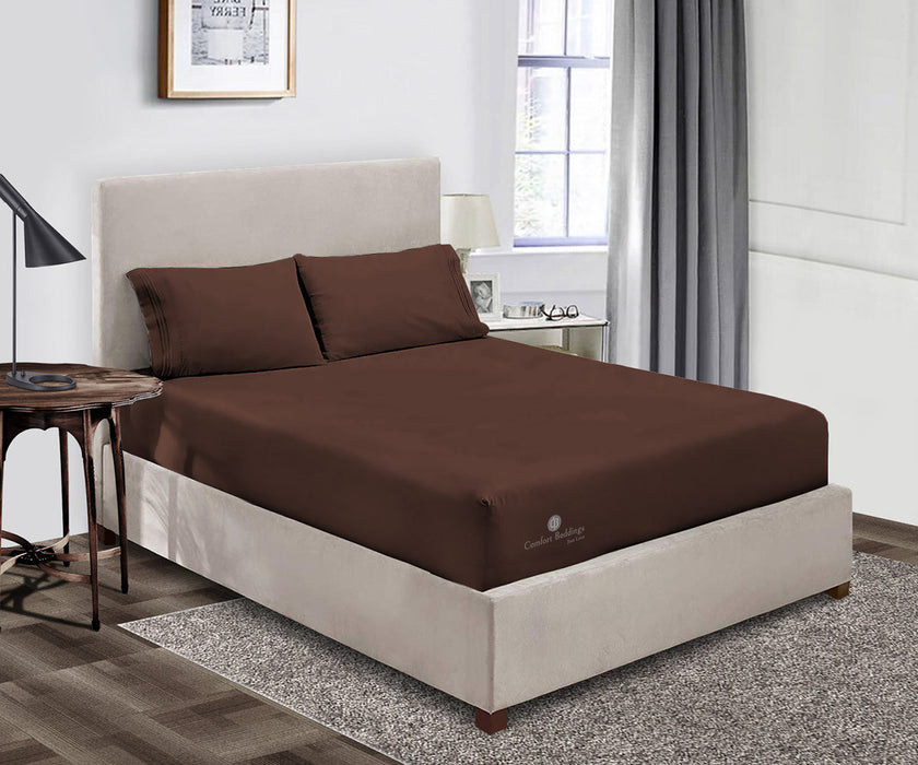 Chocolate Fitted Bed Sheet - Comfort Beddings