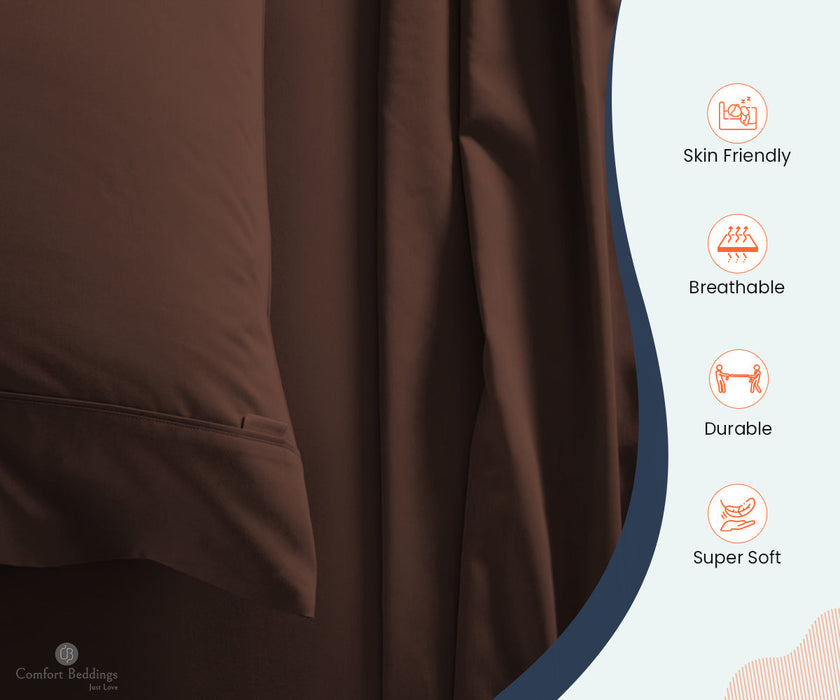 chocolate queen size flat sheet size
