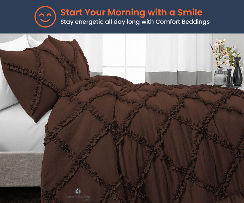 Chocolate Diamond Ruffled comforter