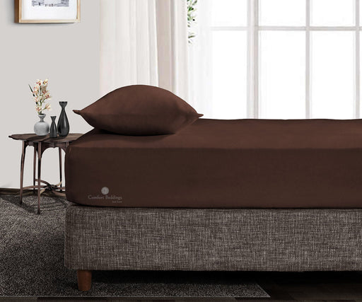 Chocolate Fitted Bed Sheet - Comfort Beddings