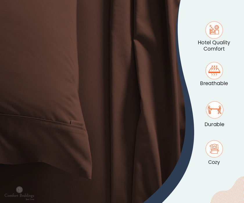Chocolate Fitted Bed Sheet - Comfort Beddings