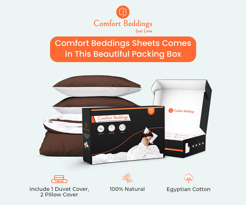 Chocolate Reversible Duvet Cover