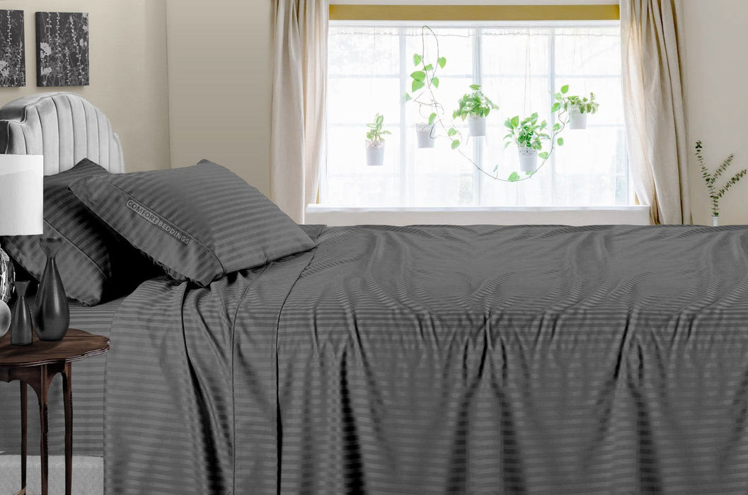 Striped Dark Grey Sheet Set