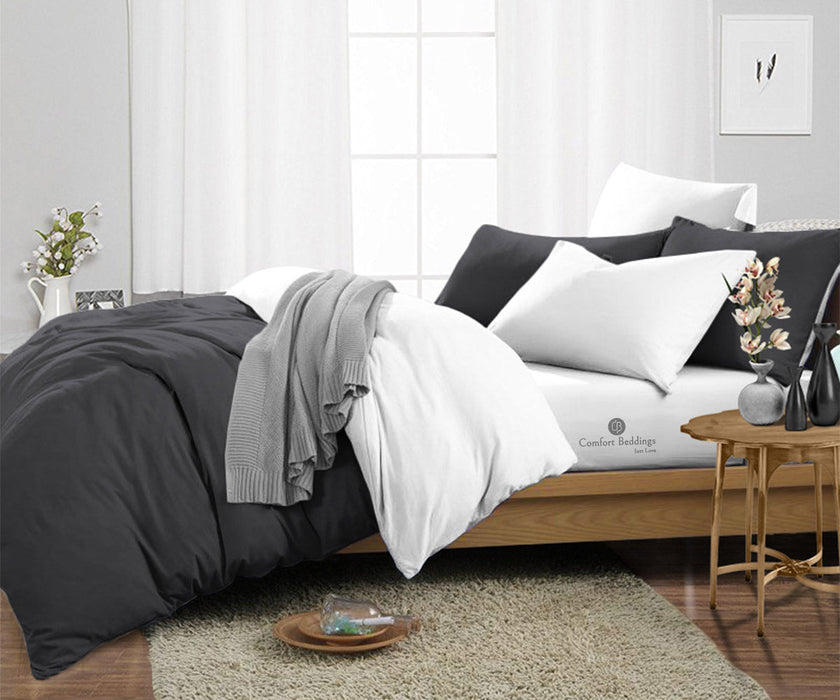 Dark Grey Reversible Duvet Cover