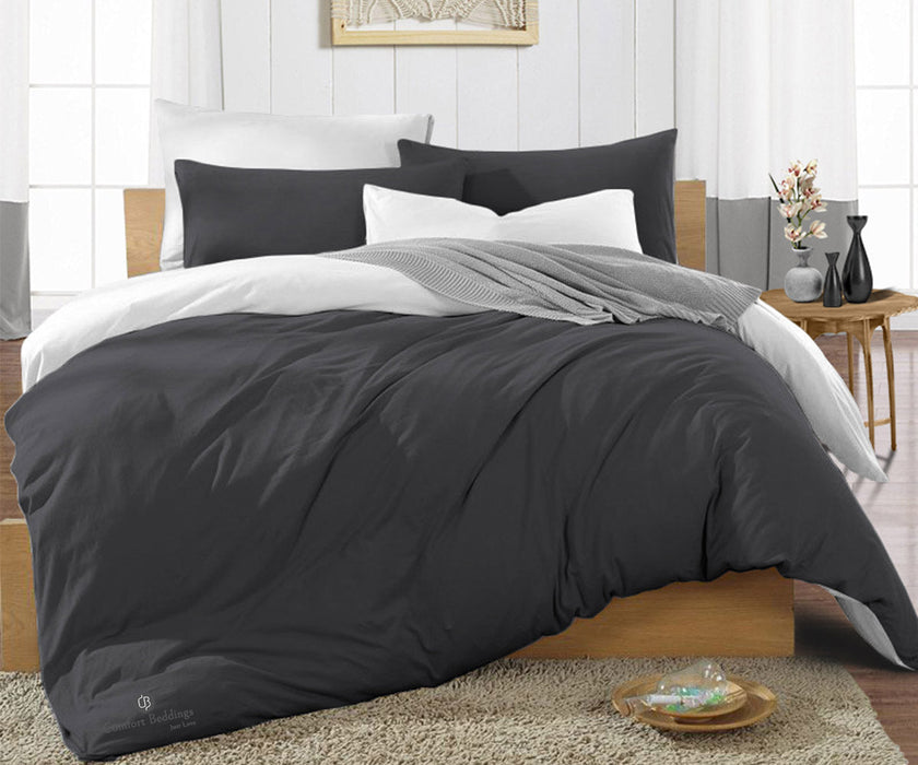 Dark Grey Reversible Duvet Cover