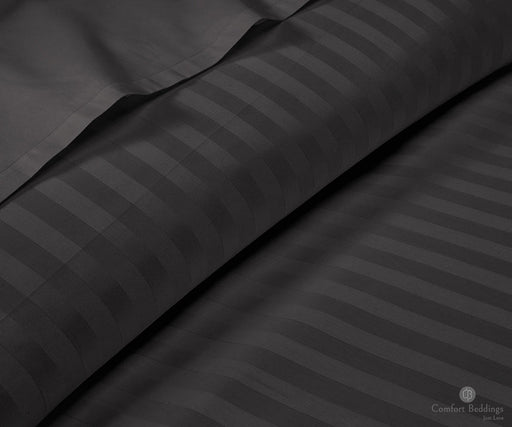 dark grey stripe flat sheets