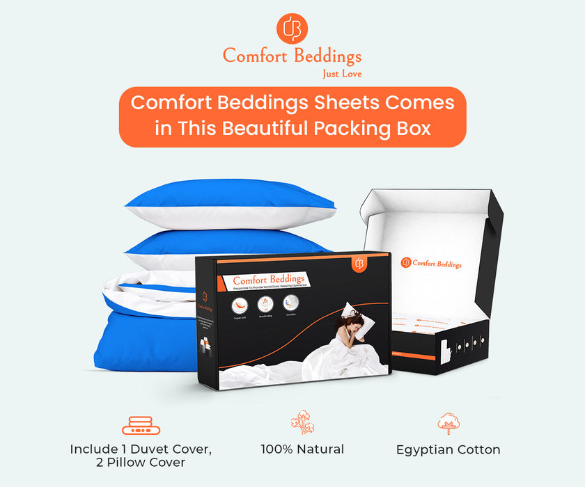 Royal Blue Reversible Duvet Cover