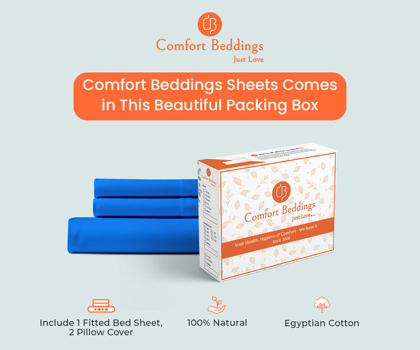 Royal Blue Fitted Bed Sheet - Comfort Beddings