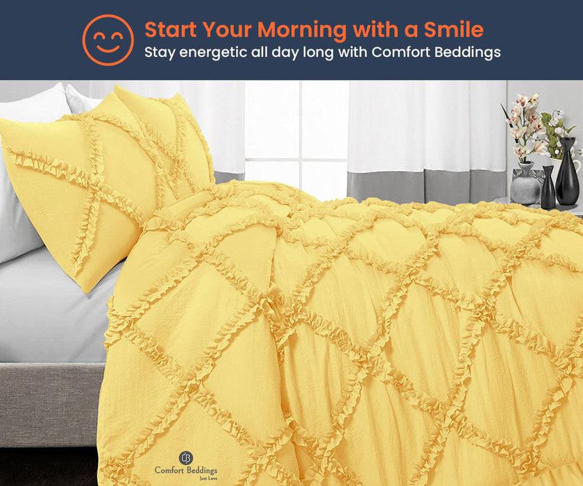 Golden Diamond Ruffled comforter
