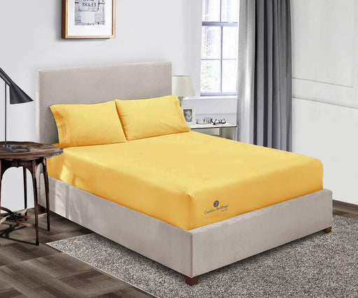 Golden Fitted Bed Sheet - Comfort Beddings