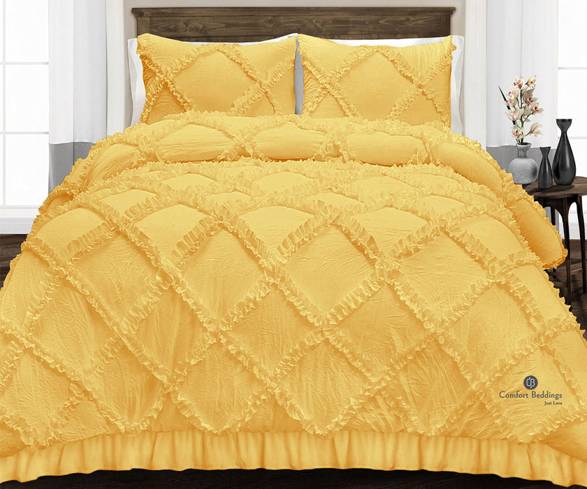 Golden Diamond Ruffled comforter