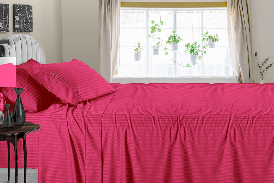 Best Hot Pink Stripe 300 TC Sheet Set