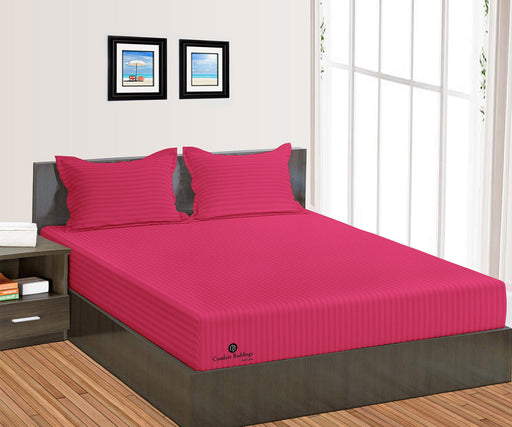 Hot Pink Stripe Fitted Bed Sheet - Comfort Beddings