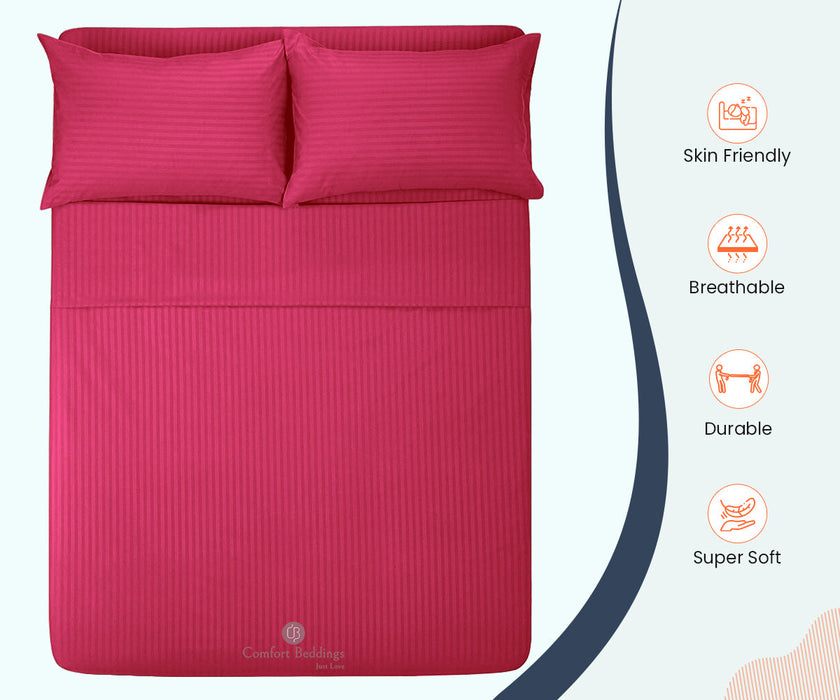 hot pink queen size flat sheet size