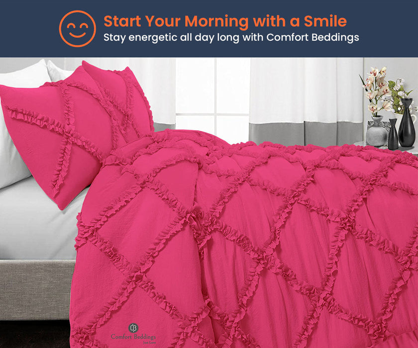 Hot pink Diamond Ruffled comforter