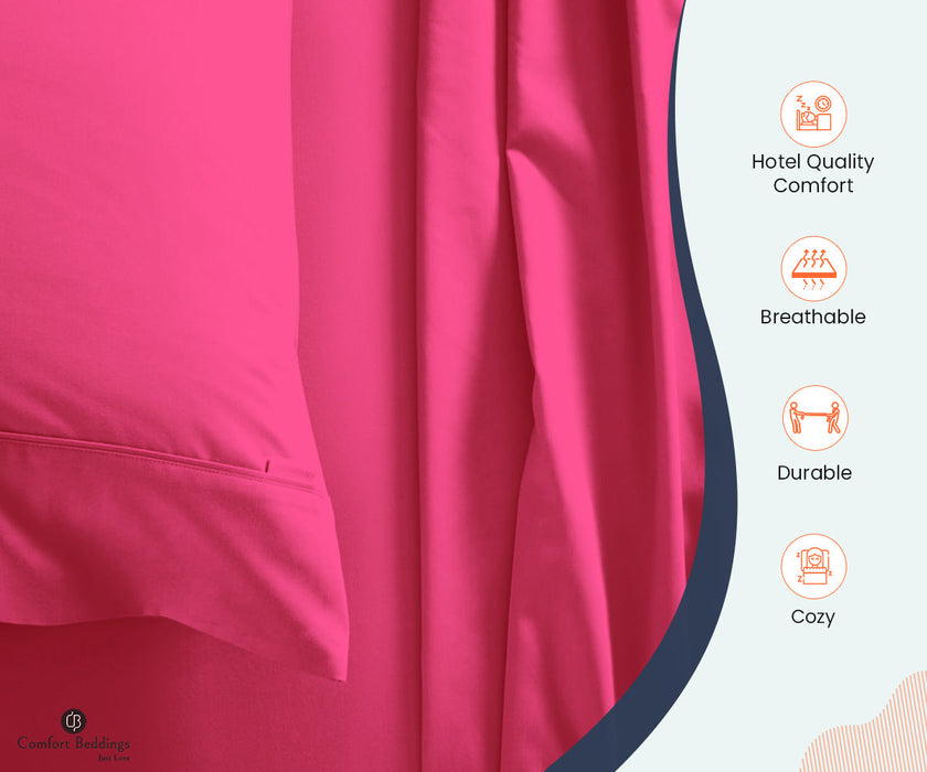 Hot Pink Fitted Bed Sheet - Comfort Beddings