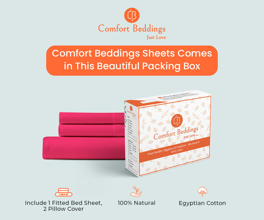 Hot Pink Fitted Bed Sheet - Comfort Beddings