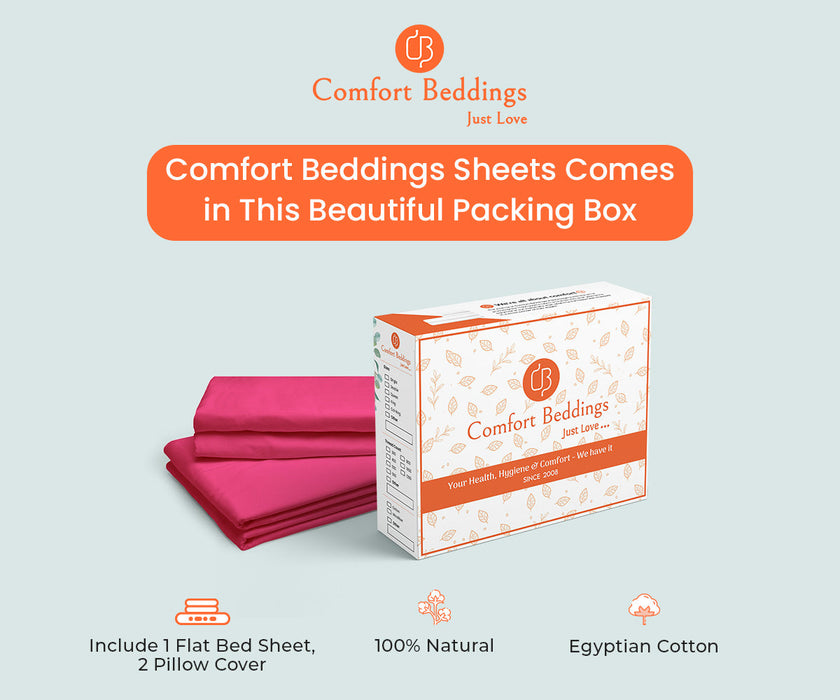 hot pink flat bed sheet