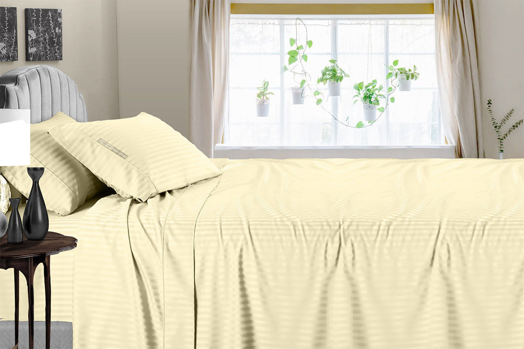 Luxury Ivory Striped Sheet Set