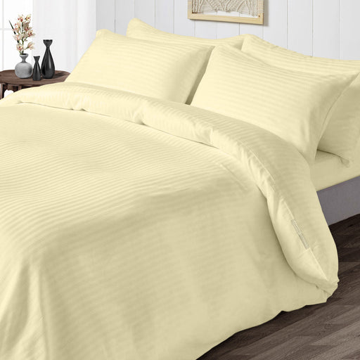Ivory Stripe Duvet Cover - Comfort Beddings