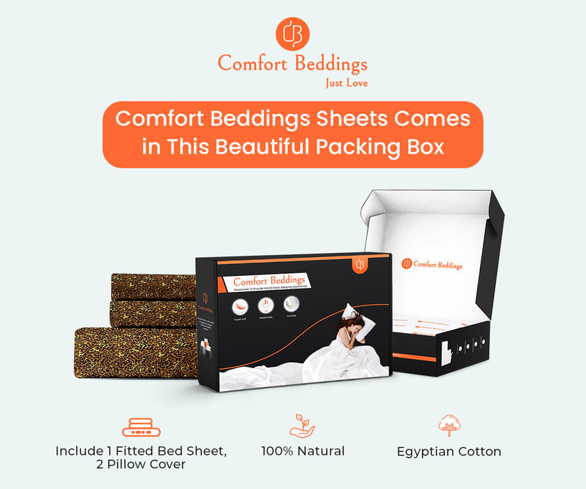 Leopard Print Fitted Bed Sheet - Comfort Beddings