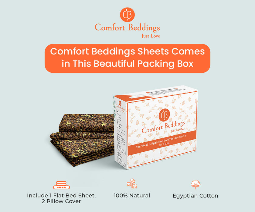 leopard print flat bed sheet