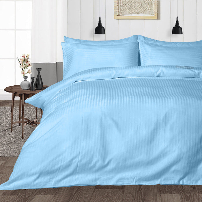 Light Blue Striped Duvet Cover