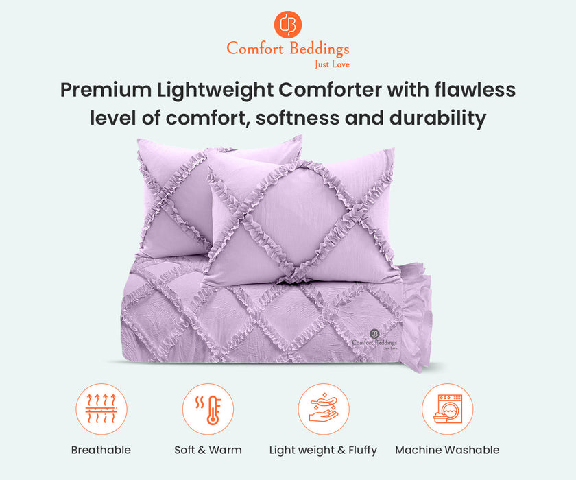 Lilac Diamond Ruffled comforter