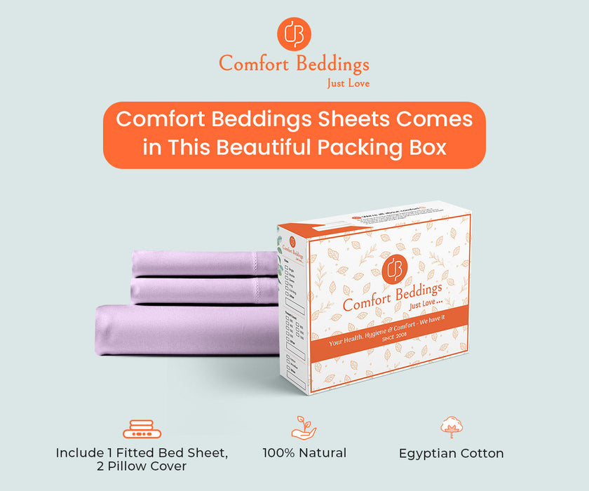 Lilac Fitted Bed Sheet - Comfort Beddings