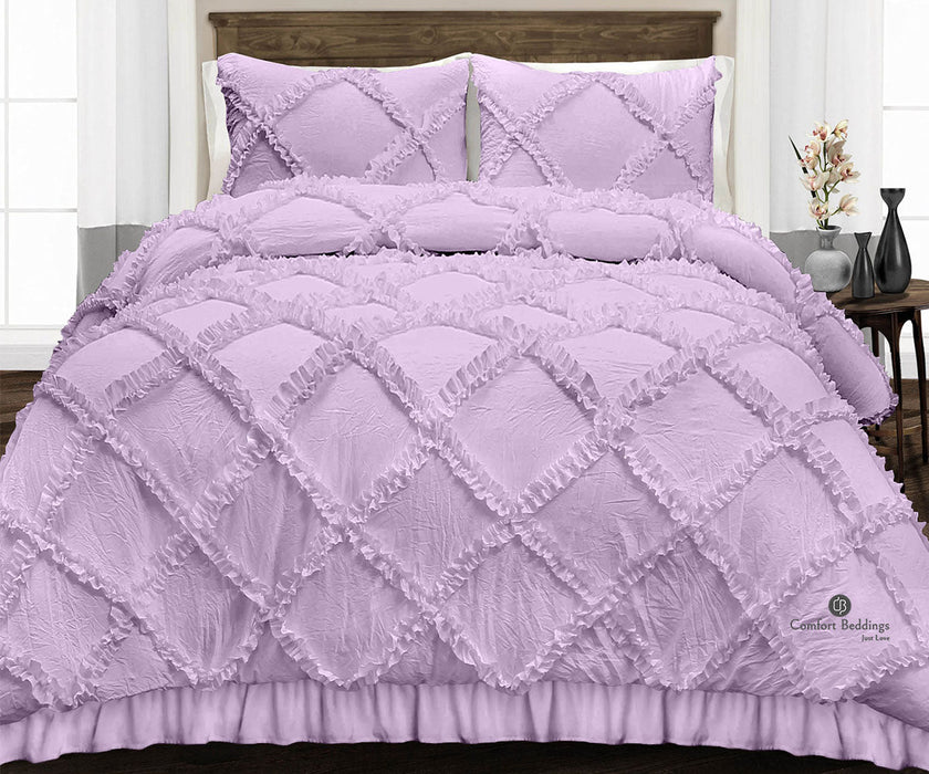 Lilac Diamond Ruffled comforter