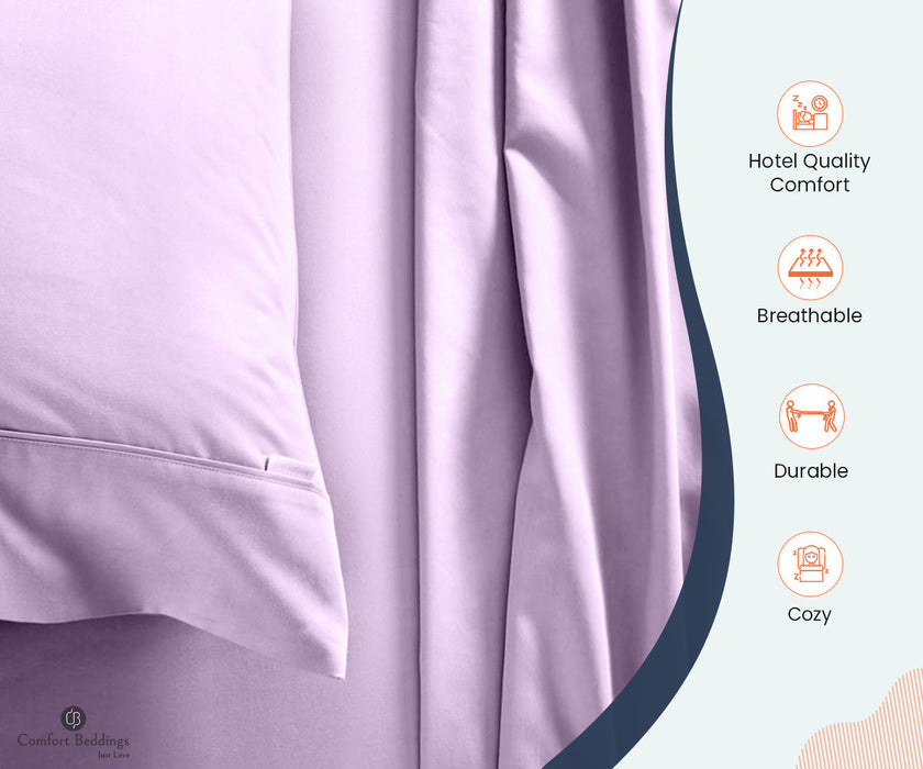 Lilac Fitted Bed Sheet - Comfort Beddings
