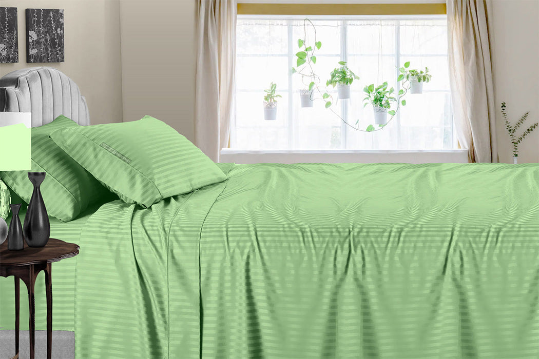 Soft 300 TC Moss Stripe Sheet Set